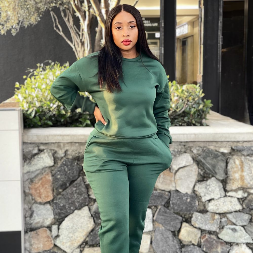 Solid Drop Shoulder Sweatshirt & Sweatpants (D-825)