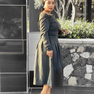 Woman's Pleated O-Neck Top  Skirt Two Piece Set (B31758) - Image 3