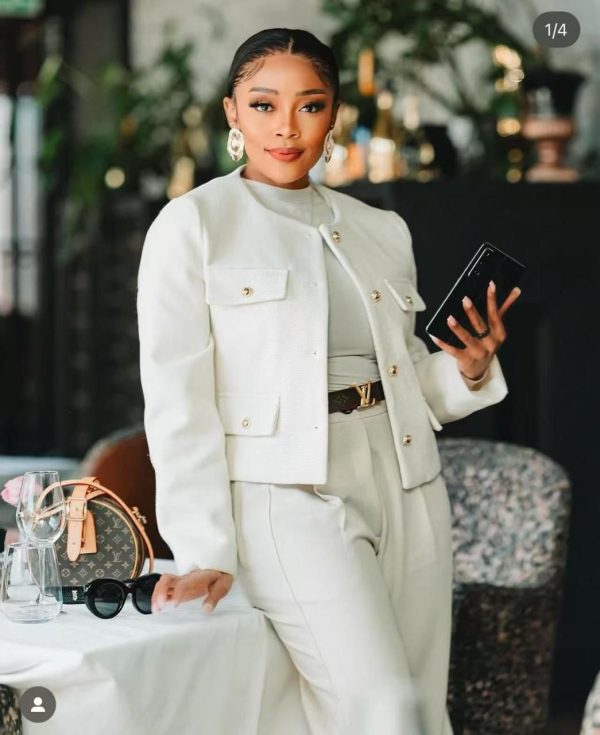 Woman Elegant Button Long Sleeve Cropped Tweed Jacket (A1398)