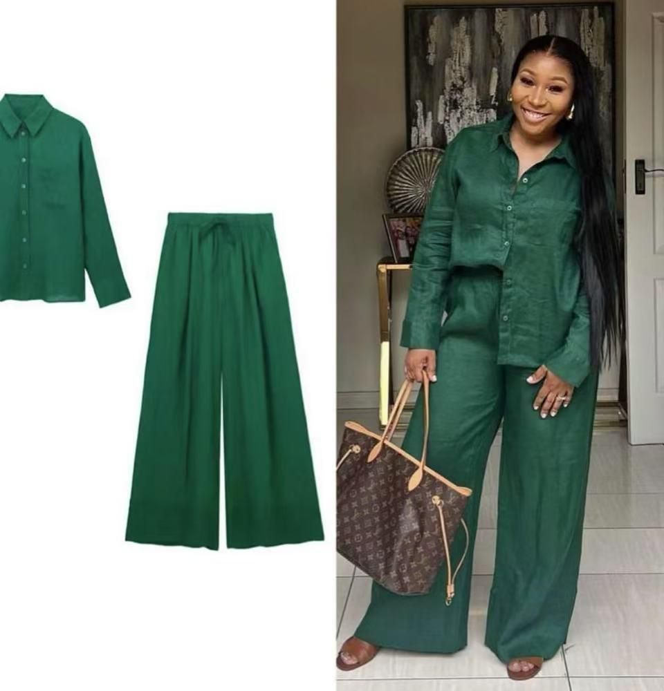 Women's Long Sleeve Shirt And Pants Set (A1415)