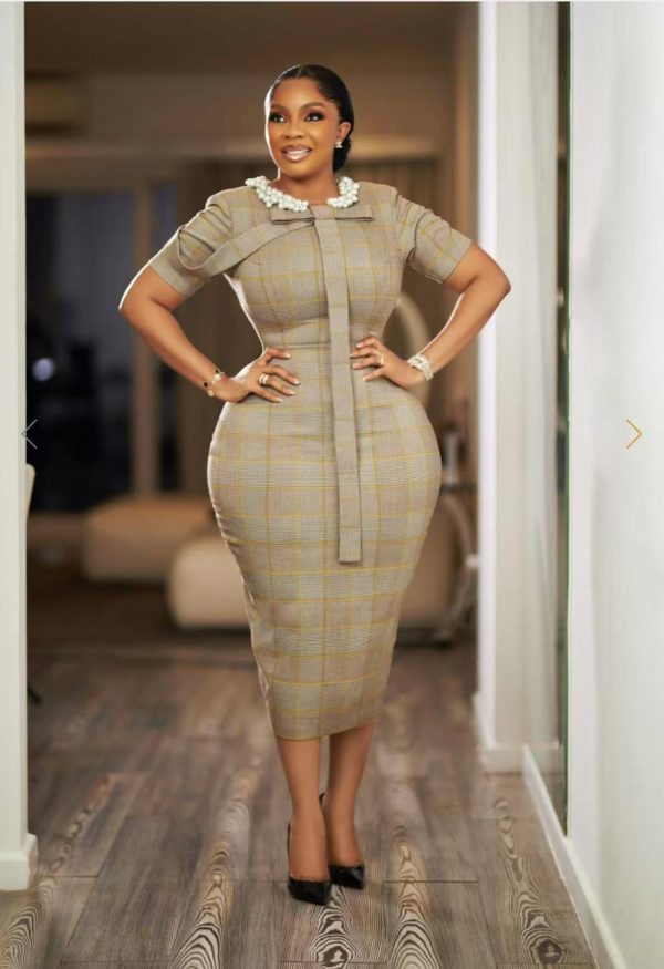 Vintage Square Print Slim Mid Dress (C793)