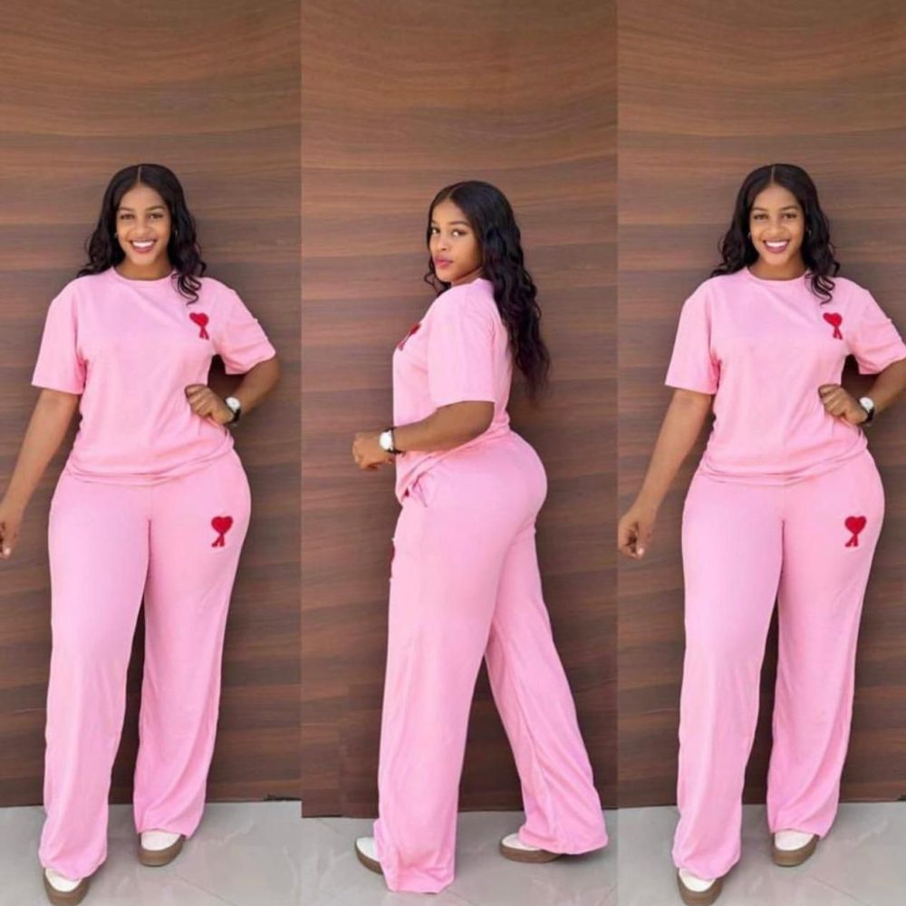 Woman's Short Sleeve Two Piece Tracksuit Set