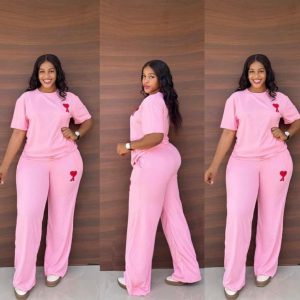 Woman's Short Sleeve Two Piece Tracksuit Set