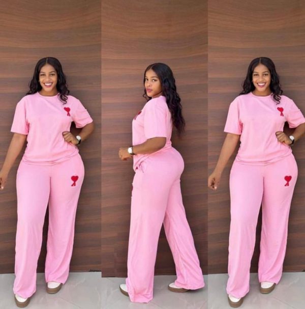 Woman's Short Sleeve Two Piece Tracksuit Set