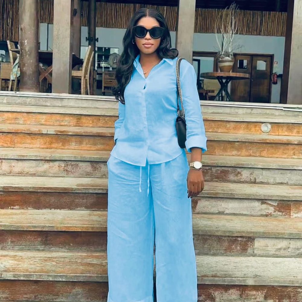 Women's Long Sleeve Shirt And Pants Set (A1415)