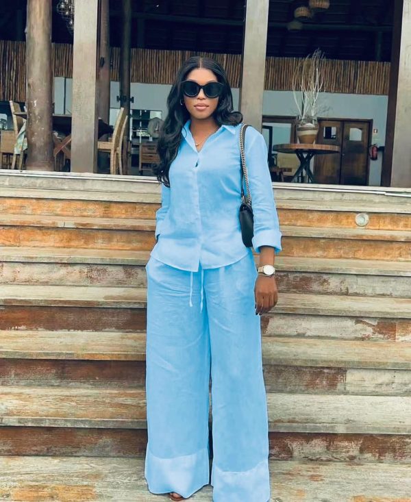 Women's Long Sleeve Shirt And Pants Set (A1421)