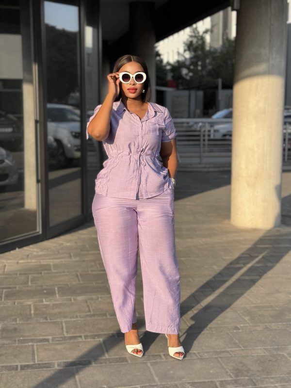 Women’s Short Sleeve Shirt And Pants Set( A1336)