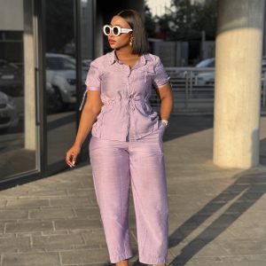 Women’s Short Sleeve Shirt And Pants Set( A1336) - Image 2